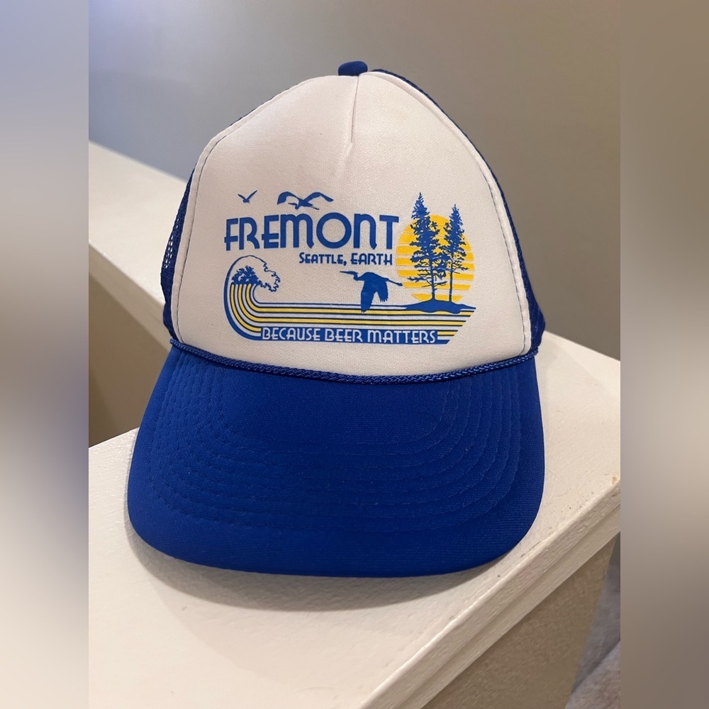 Fremont Blue and White Trucker Hat - Retro inspired